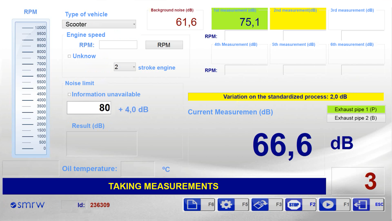 Integrating sound level meter SC-250 6 English screenshot of PTI Sound Level Meter software developed by Ryme Worldwide